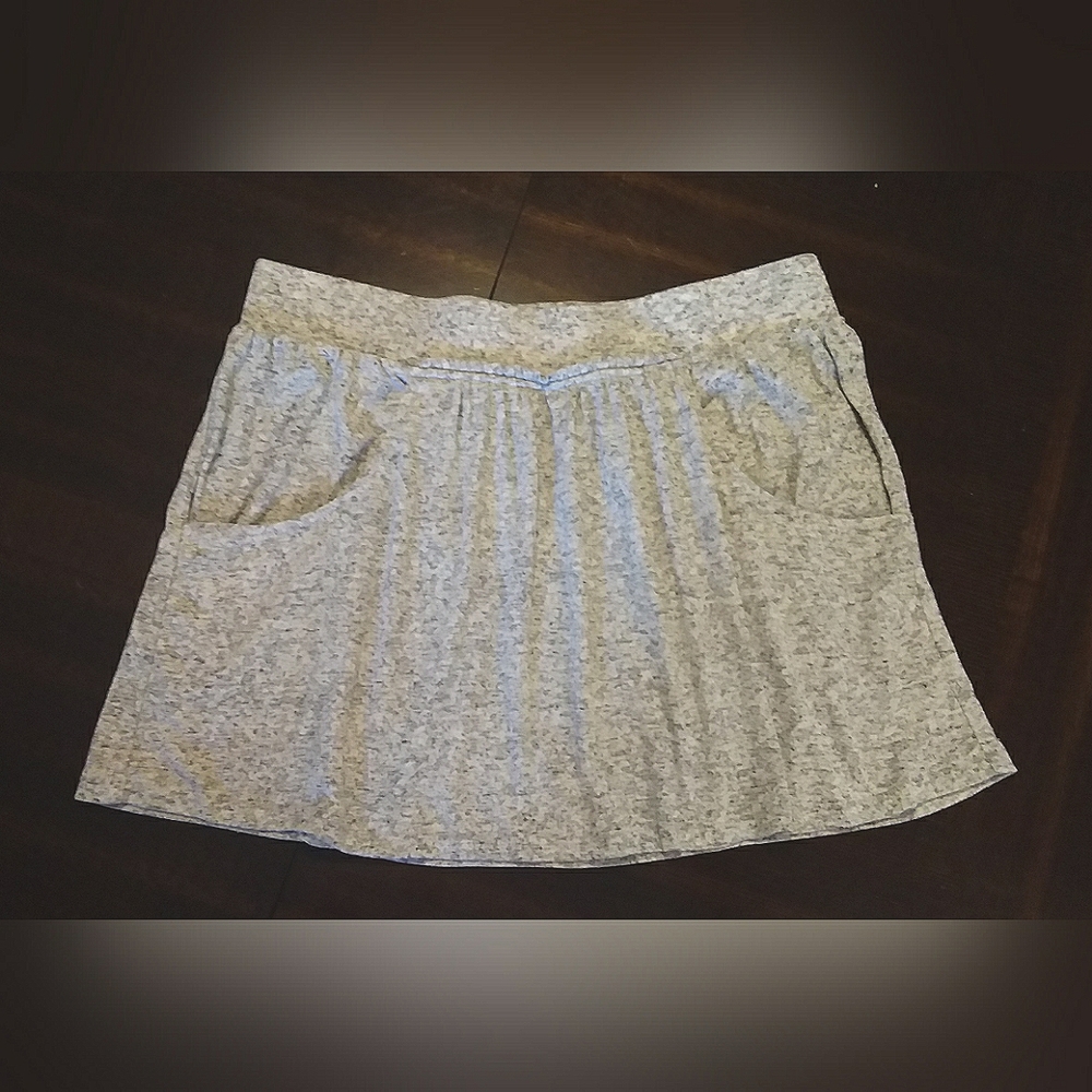 Express Mini Skirt Sz M Gray Linen Blend EUC